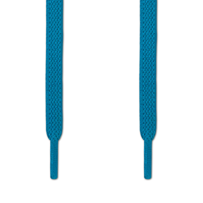 Flade, elastiske snørebånd i turkisblå (no tie)